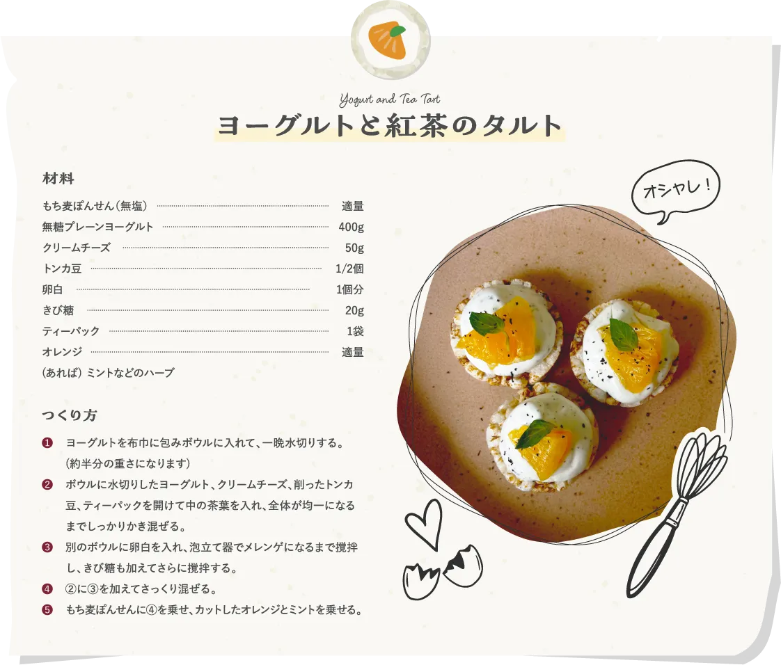 ヨーグルトと紅茶のタルト